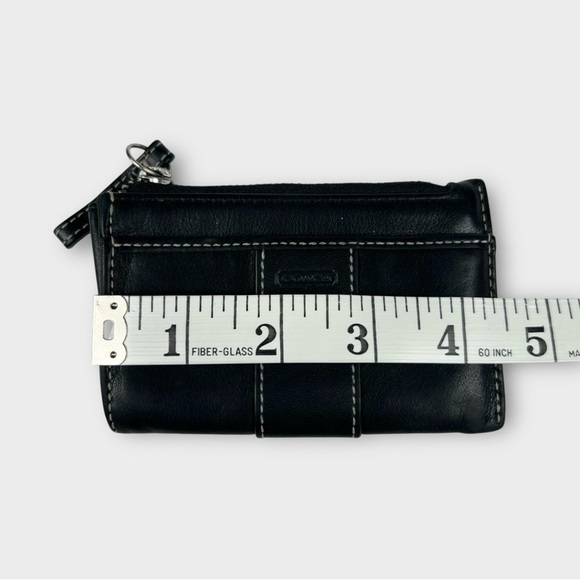 Coach Black Leather Zip Card SmallPouch - Picture 7 of 9